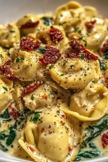 Creamy Tuscan Garlic Chicken Tortellini