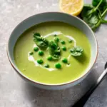 Fennel Soup with peas & lemon