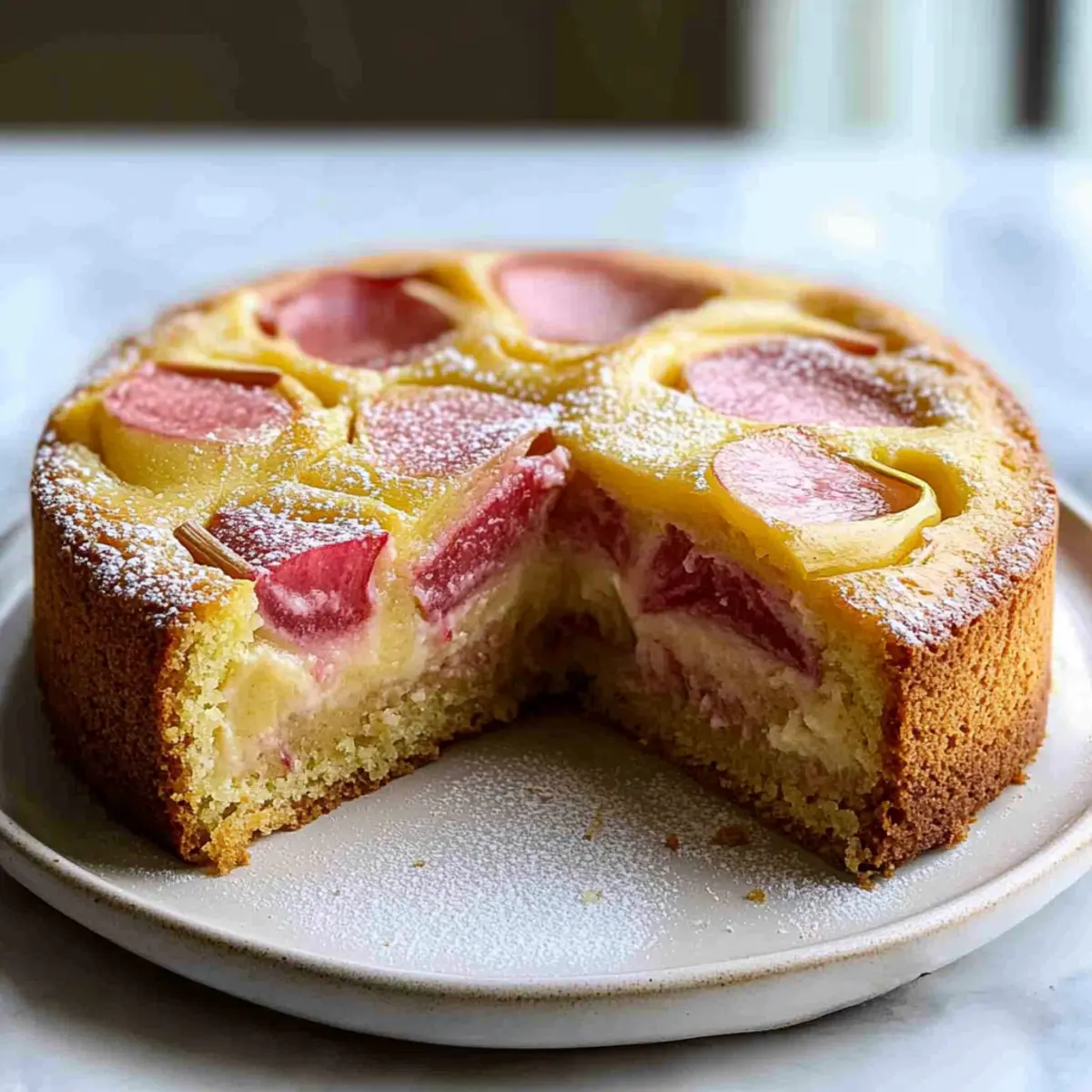 Rhubarb Custard Cake