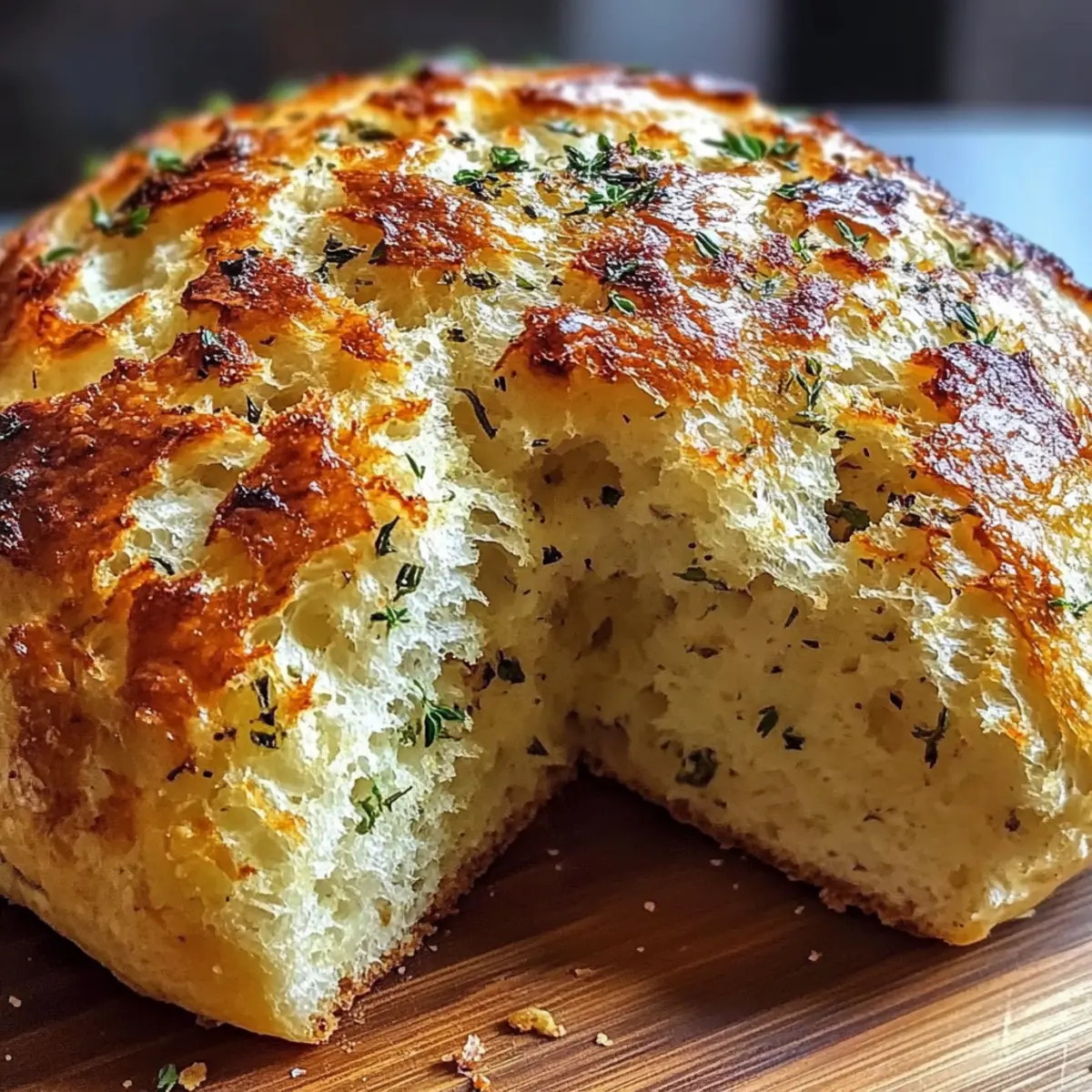 Soft and Crusty Garlic Herb Dutch