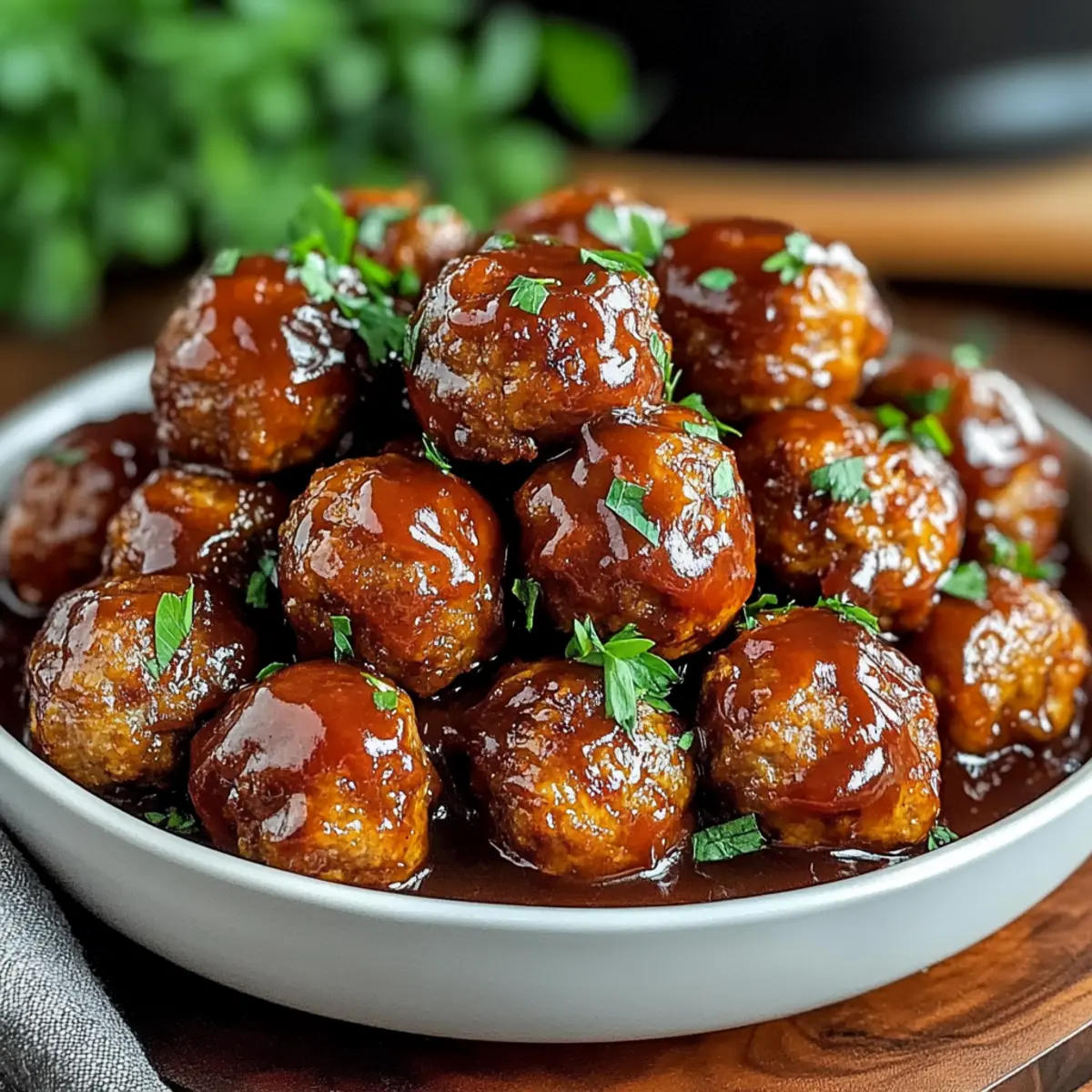 Whiskey Peach BBQ Meatballs