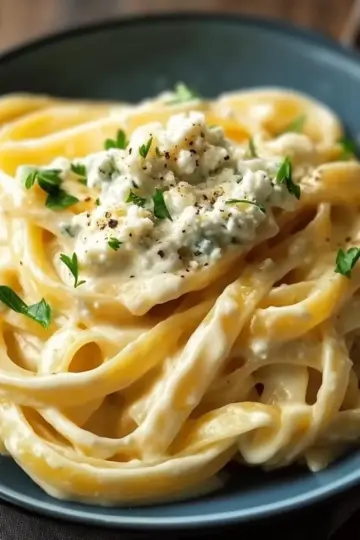 Creamy Cottage Cheese Fettuccine Alfredo