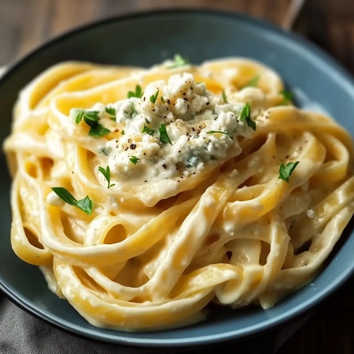 Creamy Cottage Cheese Fettuccine Alfredo