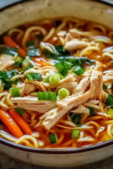 Aromatic Ginger Scallion Chicken Noodle Soup