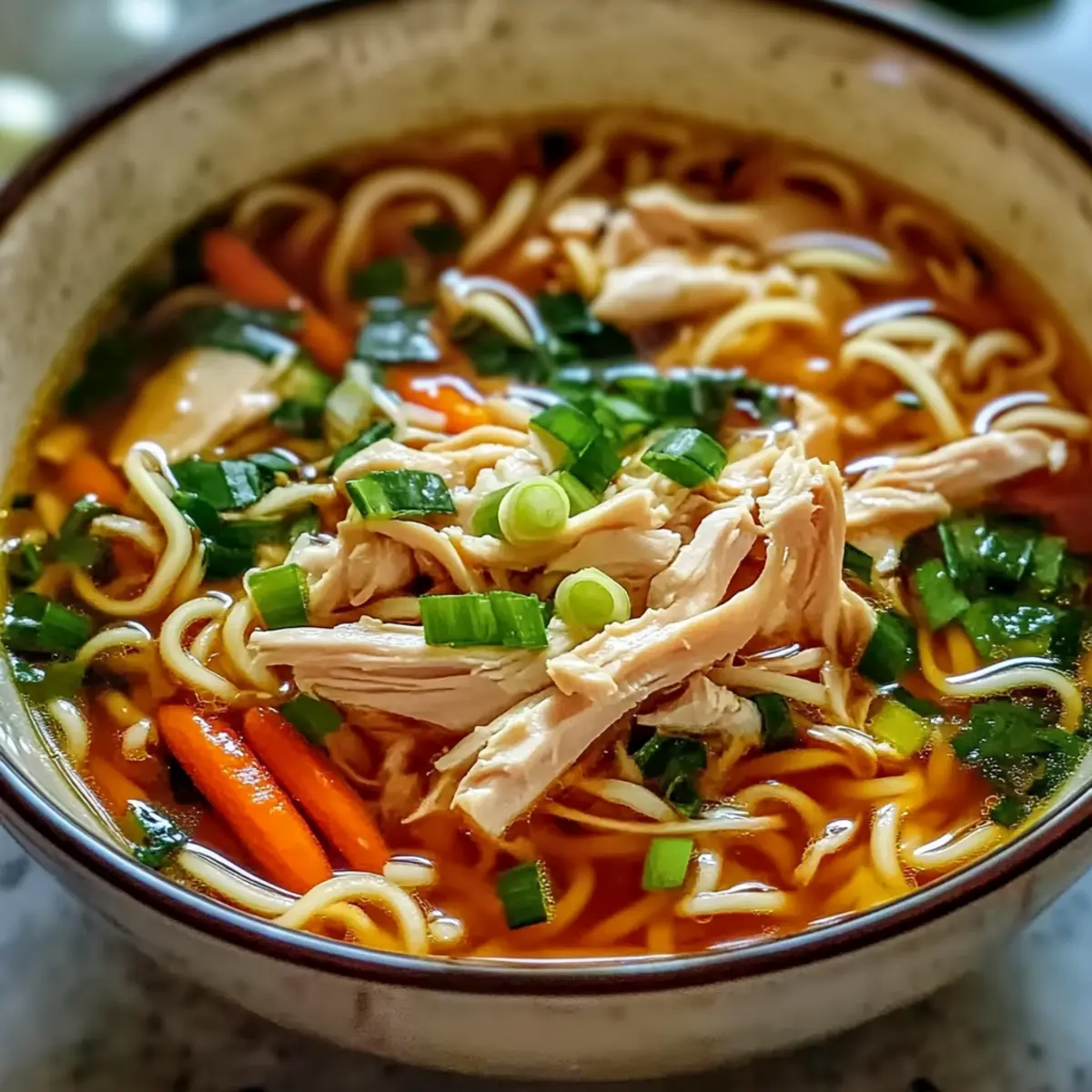 Aromatic Ginger Scallion Chicken Noodle Soup
