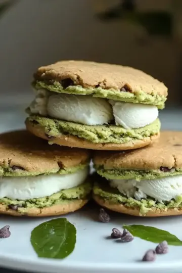 Matcha Green Tea Ice Cream Sandwiches