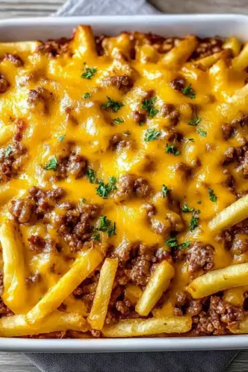 Cheeseburger French Fry Bake