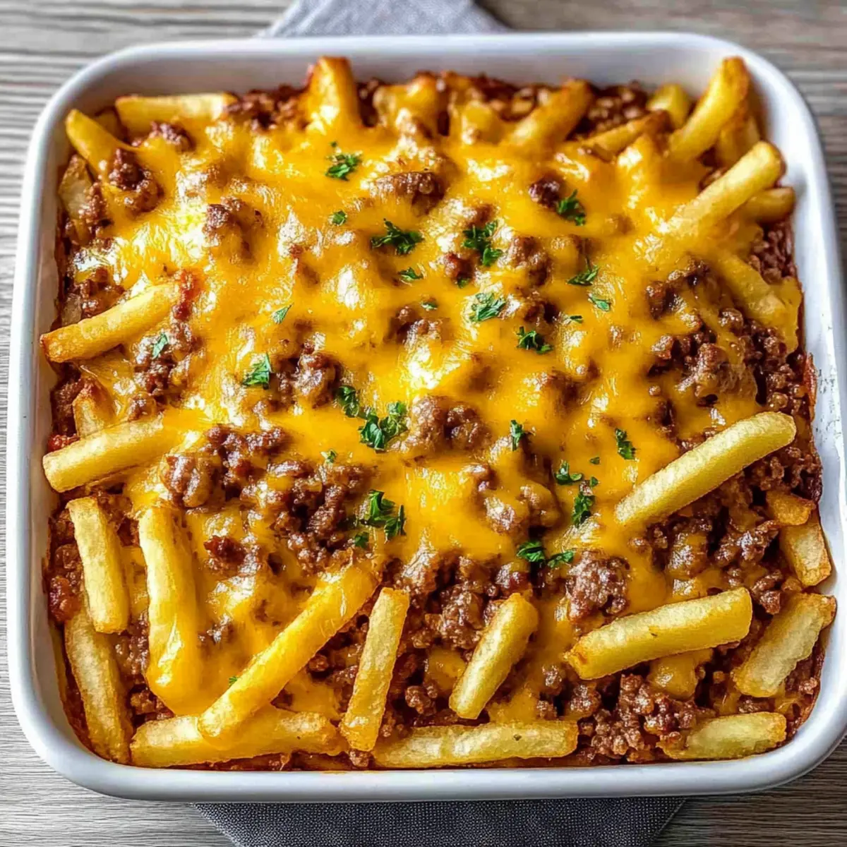 Cheeseburger French Fry Bake