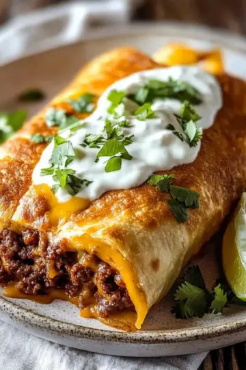 Beef and Cheese Chimichangas