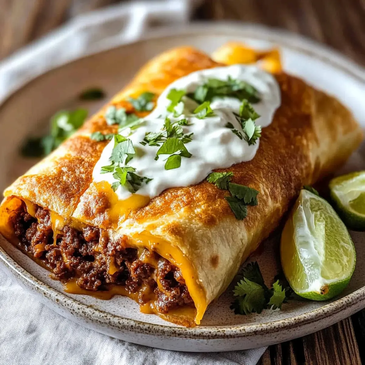 Beef and Cheese Chimichangas