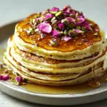 Pistachio Rose Pancake Stack
