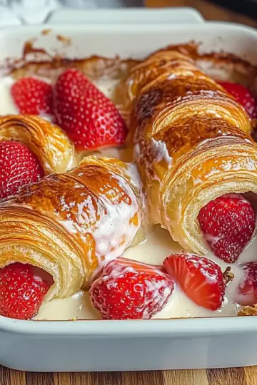 Strawberry Cream Croissant Bake