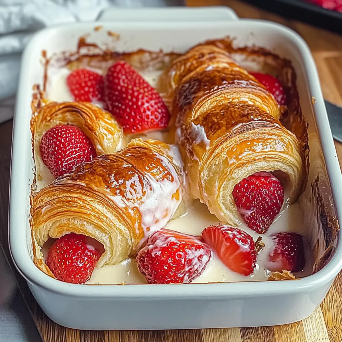 Strawberry Cream Croissant Bake
