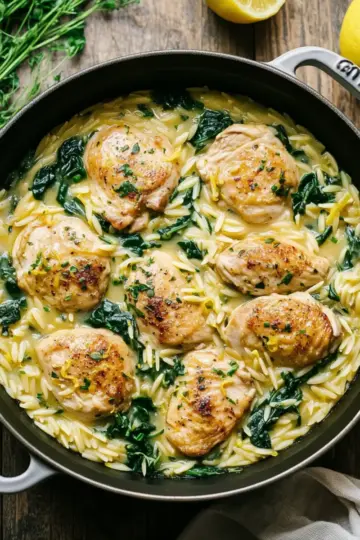 One Pot Lemon Chicken Orzo