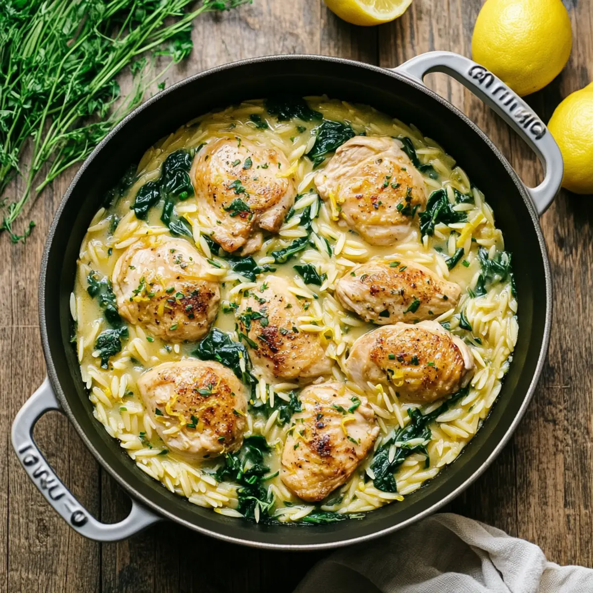 One Pot Lemon Chicken Orzo