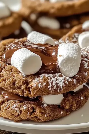 Nutella Marshmallow Cookies