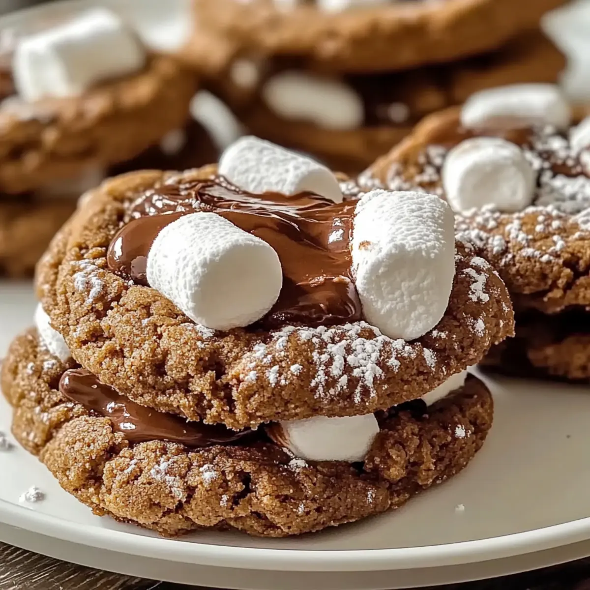Nutella Marshmallow Cookies