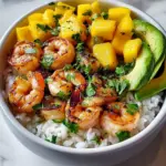 Shrimp Avocado Mango Rice Bowl