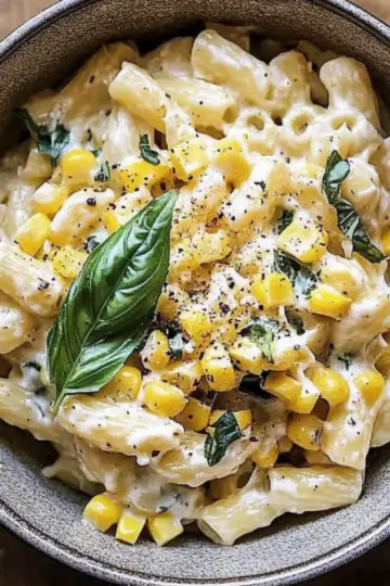Lemon Basil, Corn, and Ricotta Pasta