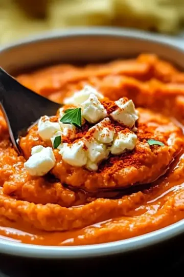 Velvety Roasted Red Pepper & Feta Dip