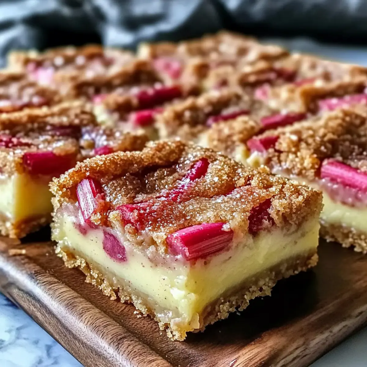 Creamy Brown Butter Rhubarb Custard Bars