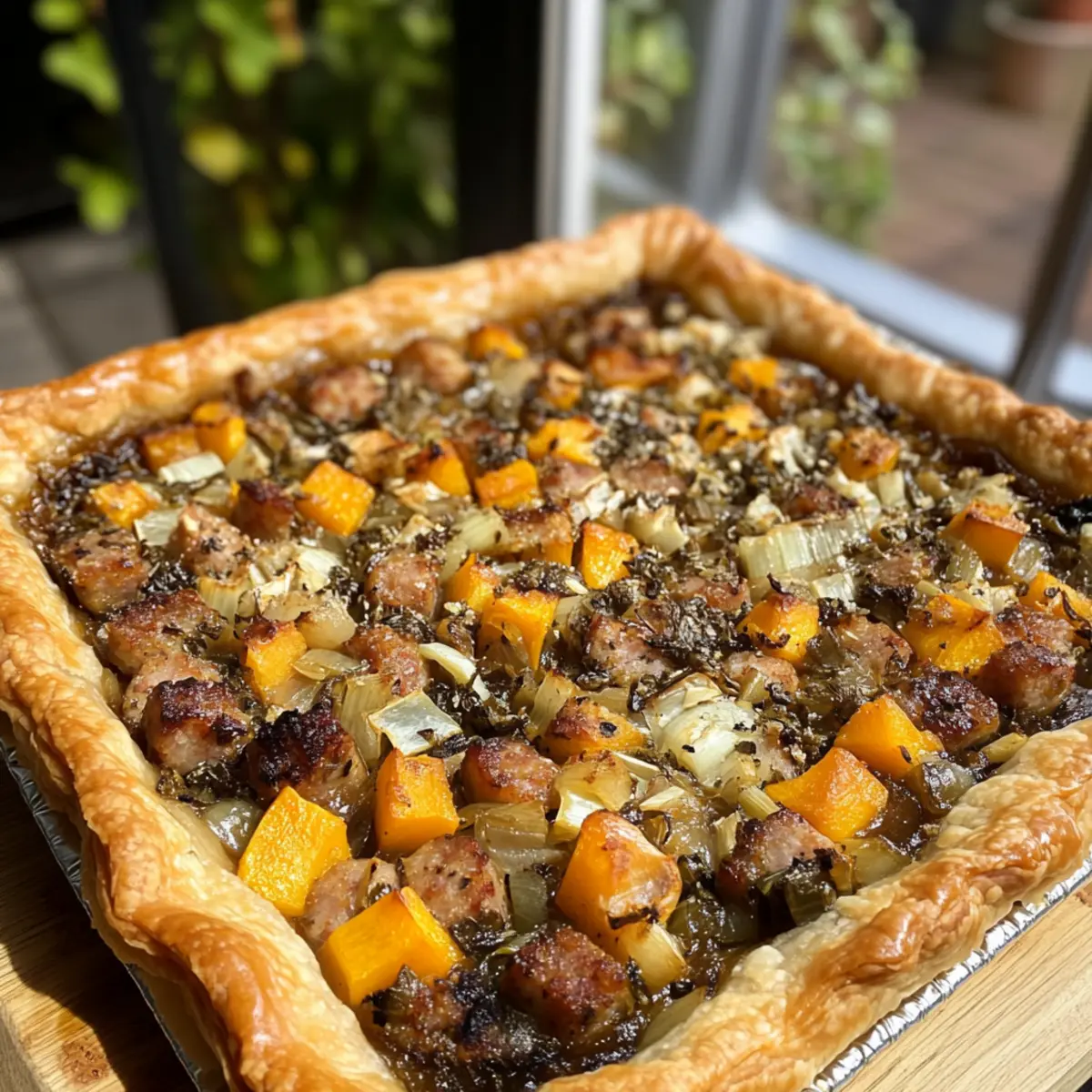 Leek, Sausage & Butternut Squash Tart