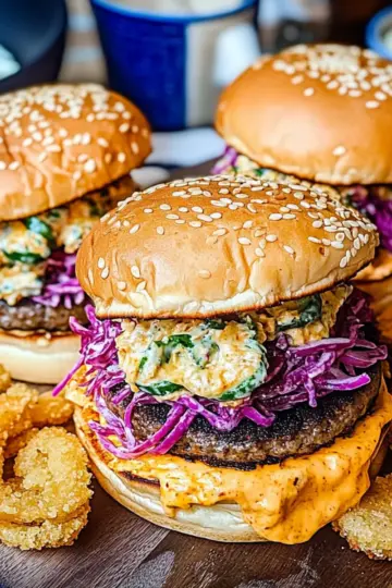 The BEST Pimento Cheeseburgers