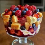 Red White and Blue Berry Trifle