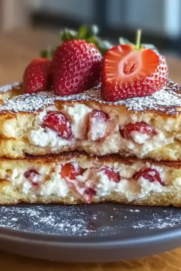 Strawberry Cream Cheese Stuffed French Toast