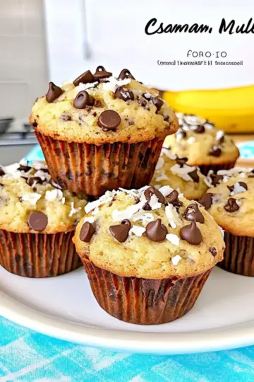 Banana Chocolate Chip Coconut Muffins