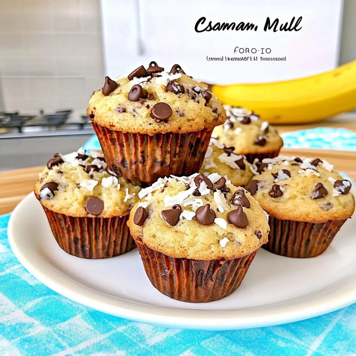 Banana Chocolate Chip Coconut Muffins