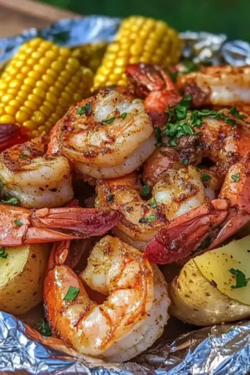 Grilled Cajun Shrimp Boil Foil Packets