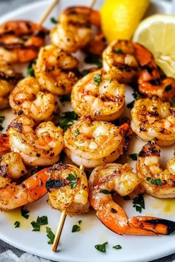Garlic Butter Grilled Shrimp Skewers