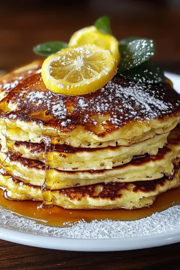 Lemon Ricotta Pancakes with Honey Drizzle