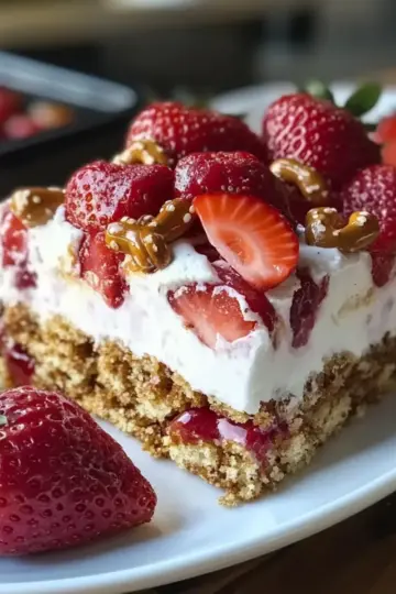 Strawberry Pretzel Icebox Cake