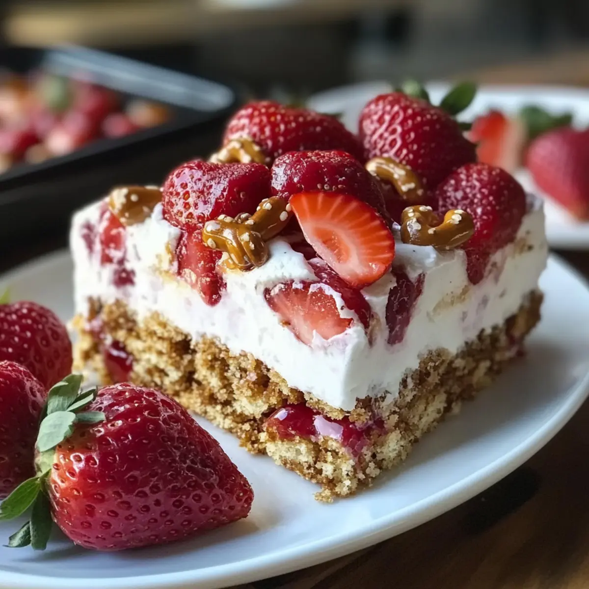 Strawberry Pretzel Icebox Cake