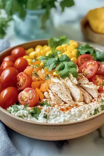 Cottage Cheese Chicken Taco Bowl