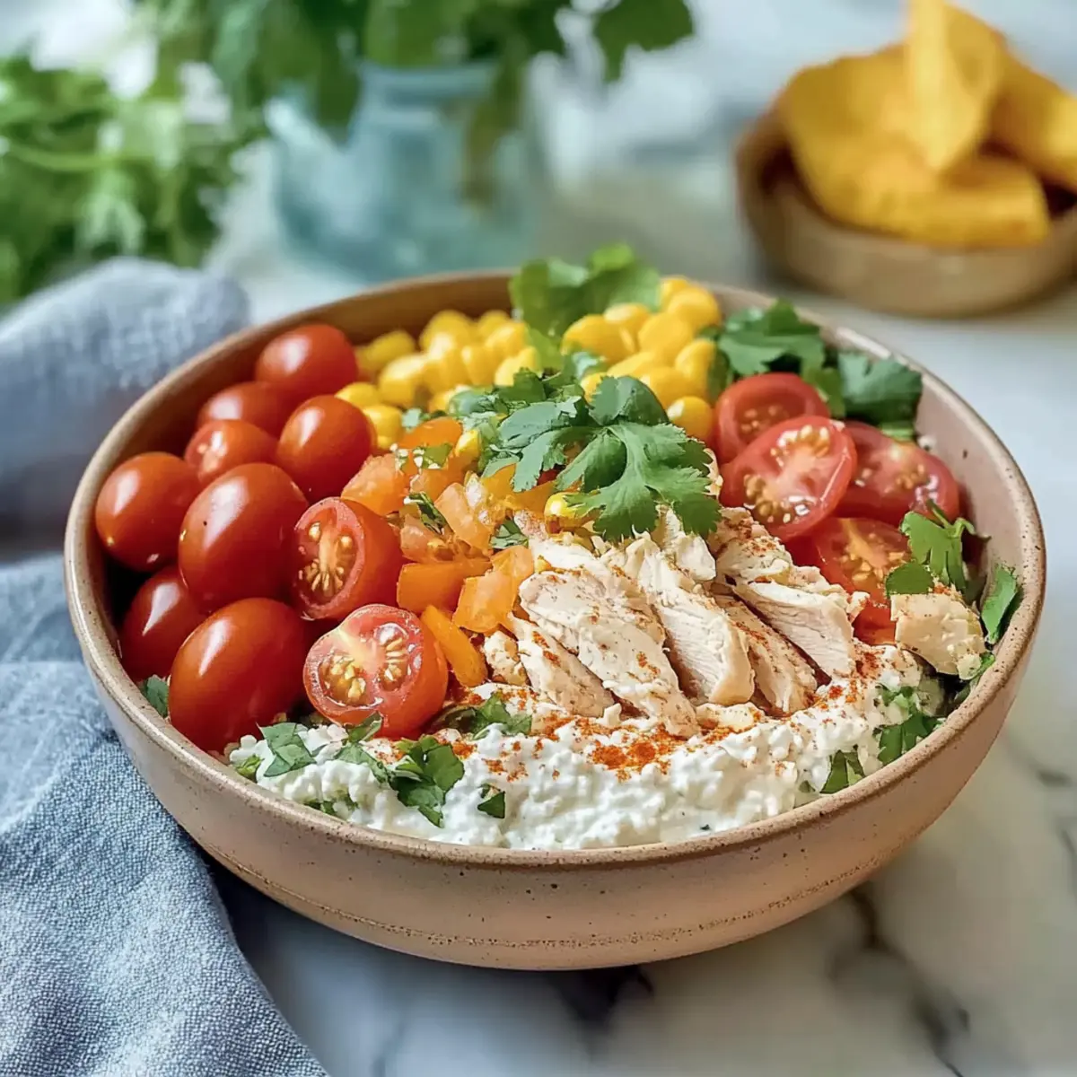 Cottage Cheese Chicken Taco Bowl