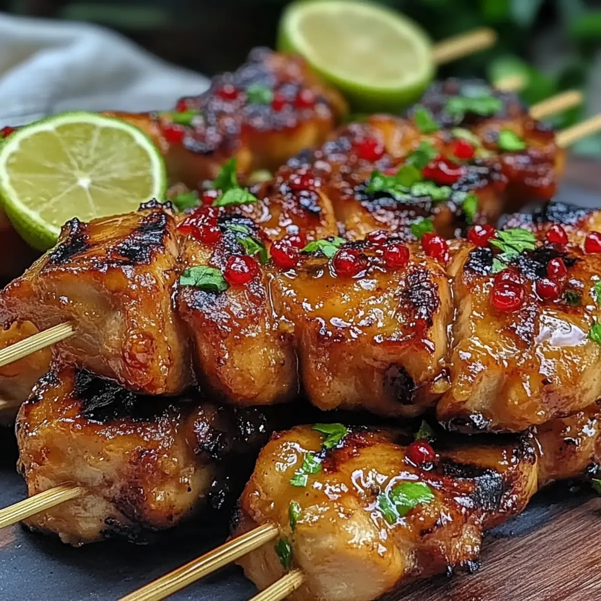 Honey Sriracha Grilled Chicken Skewers