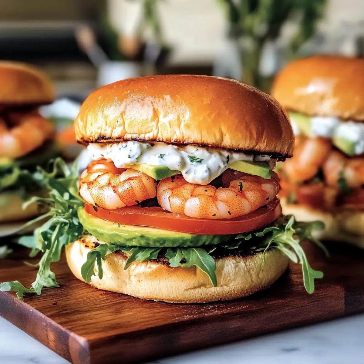 Homemade Grilled Shrimp Burger
