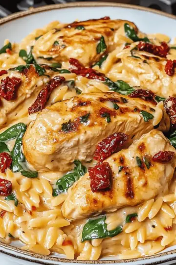 Creamy Tuscan Chicken Orzo