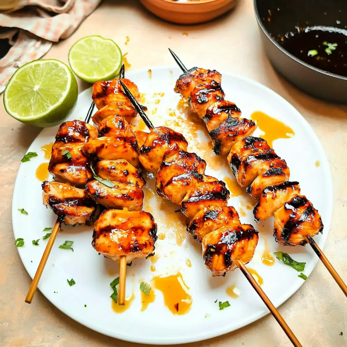 Honey Sriracha Chicken Skewers