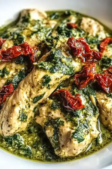 Crockpot Pesto Chicken with Sun-Dried Tomato