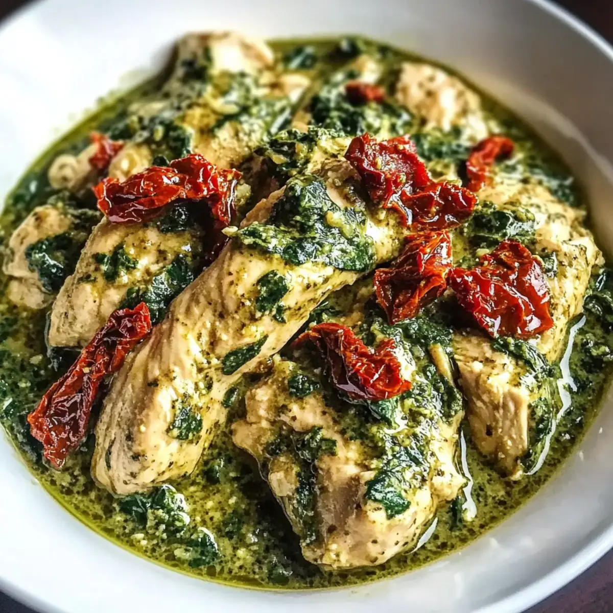 Crockpot Pesto Chicken with Sun-Dried Tomato