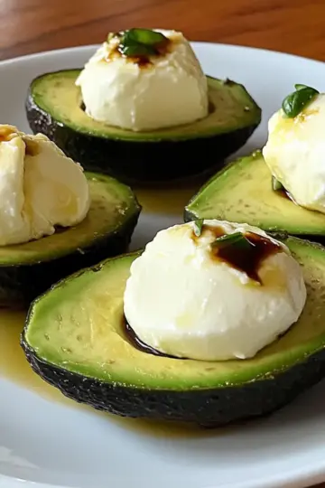 Keto Caprese Stuffed Avocado Bites