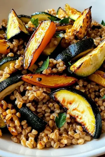 Summer Farro Salad with Roasted Vegetables