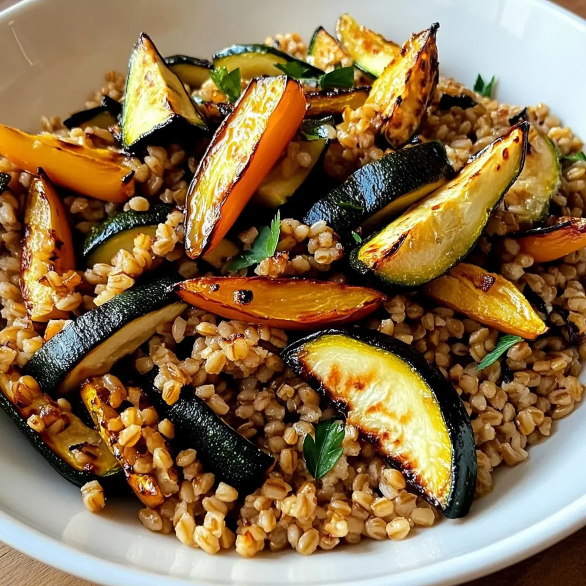 Summer Farro Salad with Roasted Vegetables