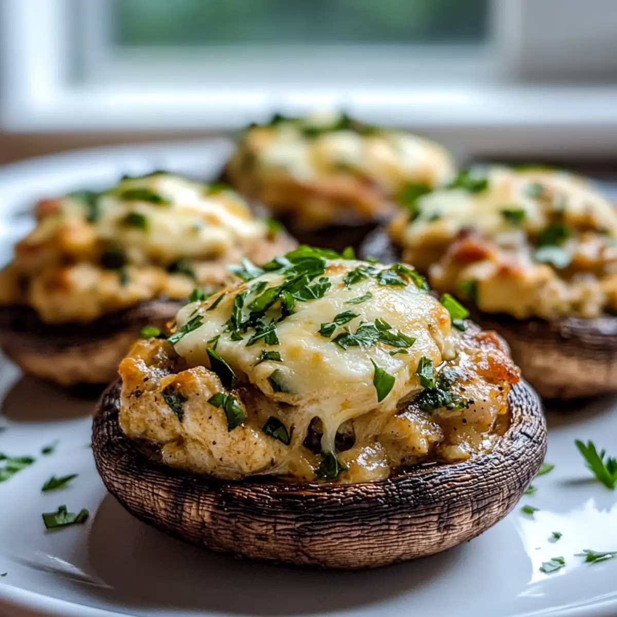 Chicken Mozzarella Stuffed Portobello Mushrooms