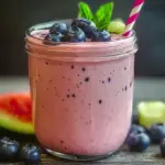 Refreshing Watermelon Blueberry Protein Smoothie