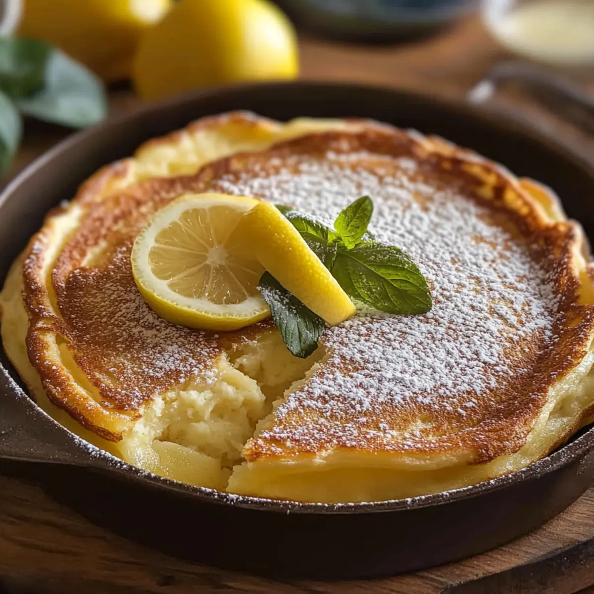 Golden Dutch Baby Pancake With Lemon